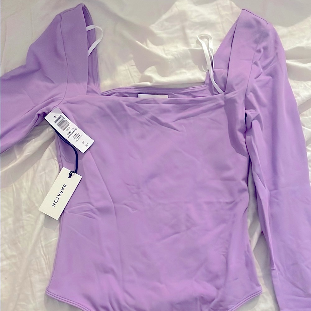 Aritzia vacation contour long sleeve body suit - bright lavender - Picture 2 of 4